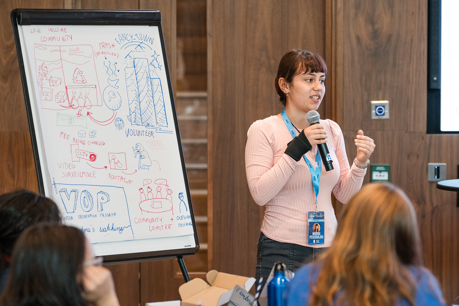 Marika presenting ideas to a group